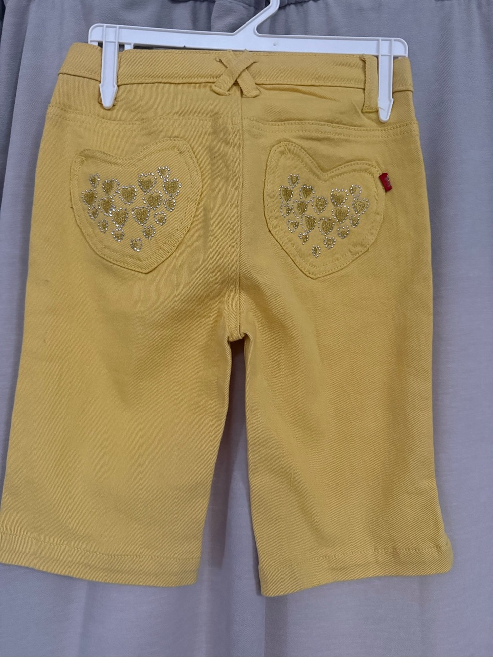 90’s Vintage Pop jeans, Girls Yellow Denim Shorts Size 6X - Picture 4 of 8